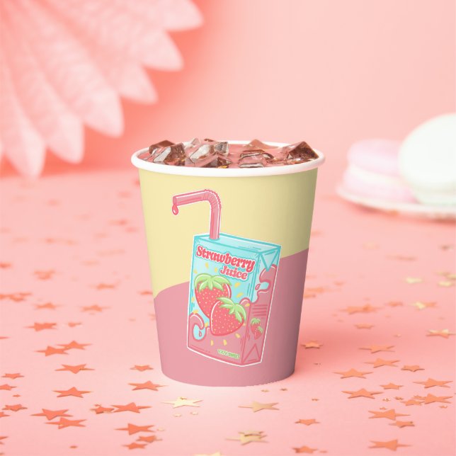 Strawberry Juice Box Paper Cups (Insitu)