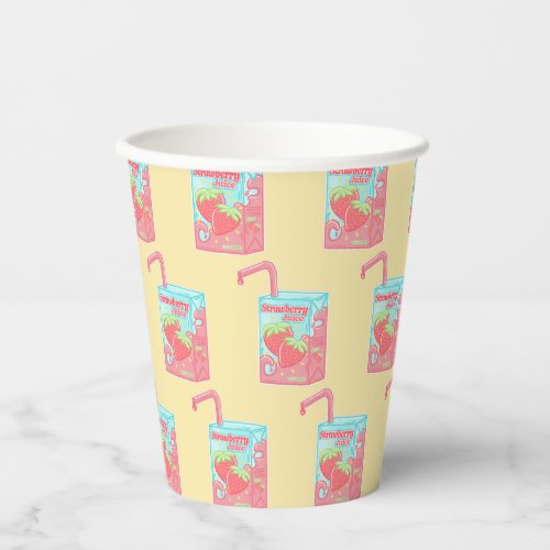 Strawberry Juice Box Pattern Paper Cups