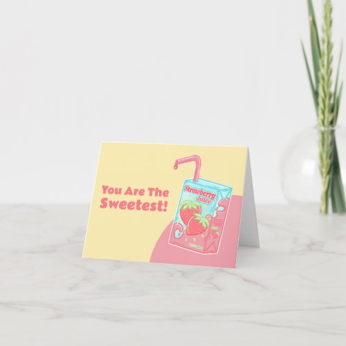 Strawberry Juice Box  Thank You Card