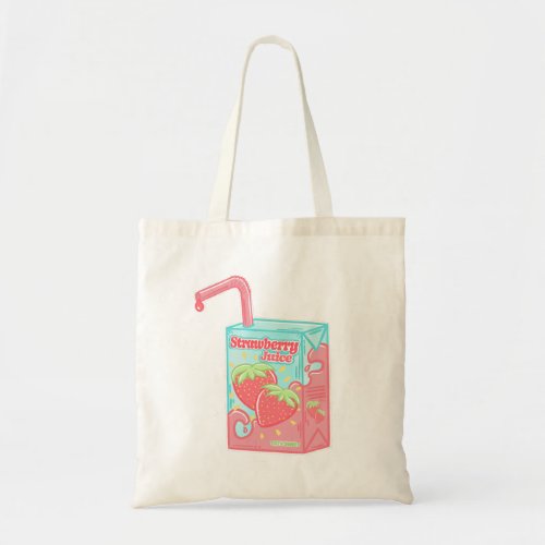 Strawberry Juice Box Tote Bag