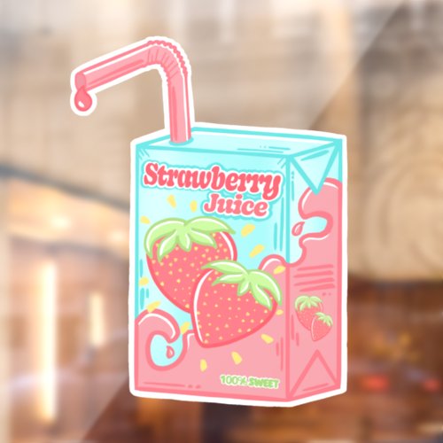 Strawberry Juice Box Window Cling