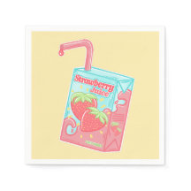 Strawberry Juice Box Yellow Birthday Party