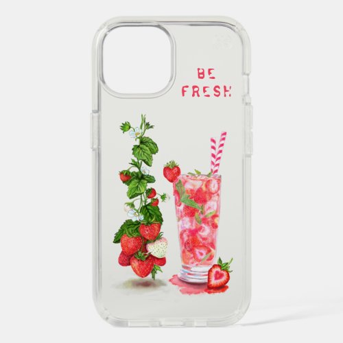 Strawberry Juice Cool Drink iPhone Case Your Text