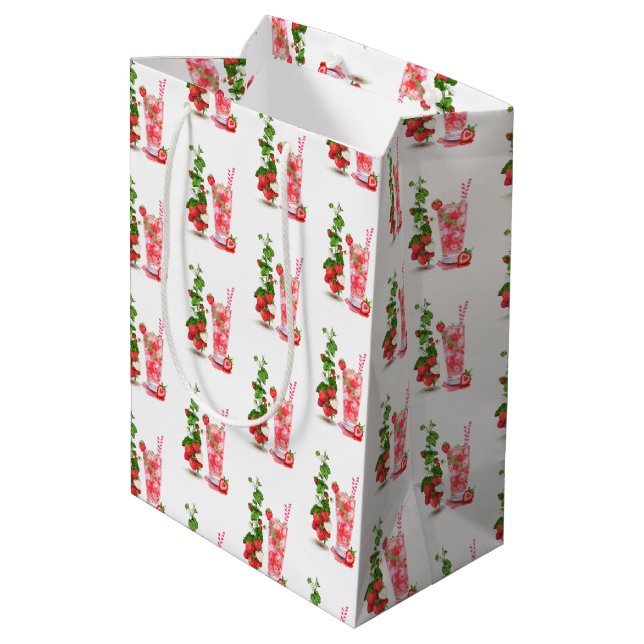 Strawberry Juice Cool Drink Summer Gift Bag (Back Angled)