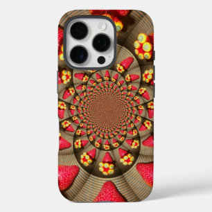 Strawberry Kaleidoscope Colorful Red Delight Art iPhone 16 Pro Case
