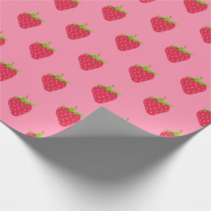 Strawberry Kawaii Aesthetic Tropical Berry Fruit Wrapping Paper
