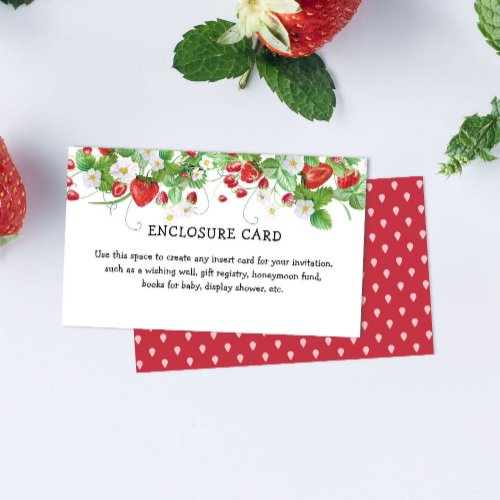 Strawberry Kids Birthday Details Enclosure Card