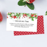 Strawberry Kids Birthday Details Enclosure Card<br><div class="desc">Get ready for a berry sweet celebration! The design features a patch of strawberries, white flowers and greenery and a strawberry seeds background on the reverse side. Perfect for a boy or girl’s birthday party celebration anytime from spring to summer. Personalize with your own information. Matching and alternative items available...</div>