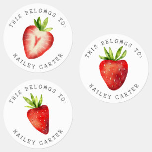 Strawberry Kids Name Tag Kids' Labels