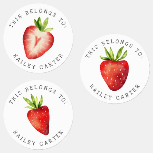 Strawberry Kids Name Tag Kids Labels