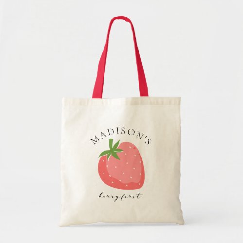 Strawberry Kids Tote Bag Berry First Birthday 