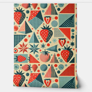 Strawberry Kitchen Cottage Wallpaper