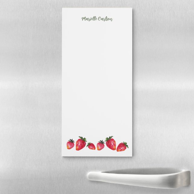 Strawberry Kitchen Decor Rustic Farmhouse Fridge Magnetic Notepad (In Situ)