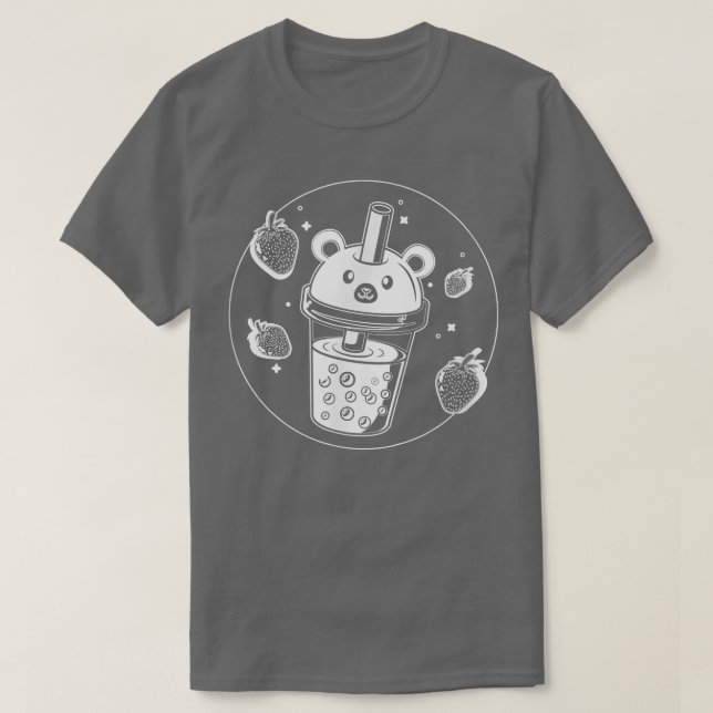 Strawberry Koala Bear Boba Tea Bubble Tea Anime Ka T-Shirt (Design Front)