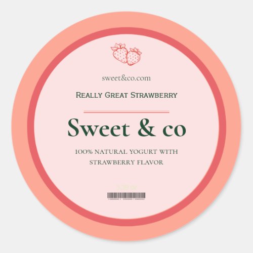 Strawberry Labels Mason Jar Labels Body Butter  Classic Round Sticker