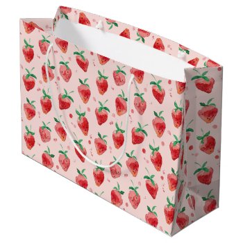 Strawberry Large Gift Bag by Zazzlemm_Cards at Zazzle