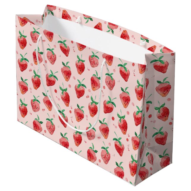 Strawberry Large Gift Bag (Back Angled)