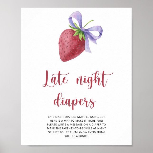 Strawberry \ Late night diapers game  Poster (Front)