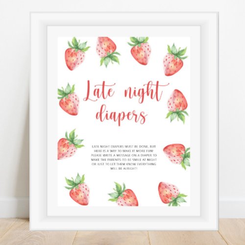 Strawberry  Late night diapers game  Poster