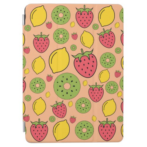 Strawberry lemon and kiwi fruits wallpaper backgr iPad air cover