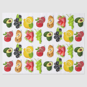 Strawberry Lemon Avocado Grapes Fruits Decoupage Tissue Paper