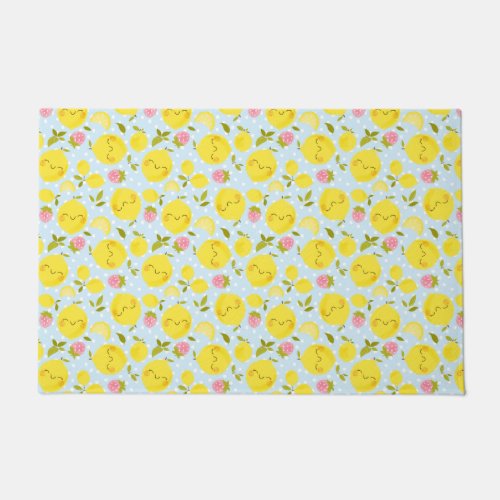 Strawberry Lemon Blue Doormat