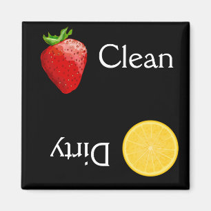 Strawberry Lemon Fruit Clean Dirty Dishwasher Magnet