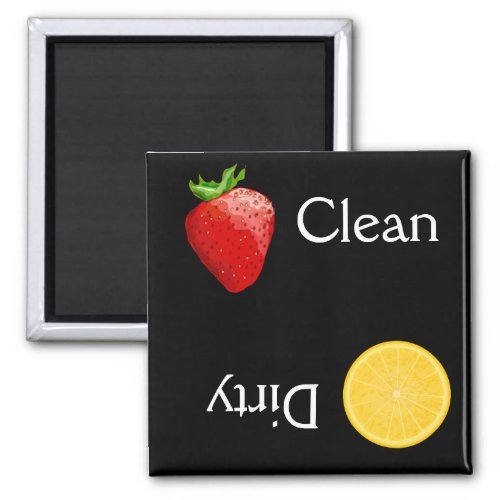 Strawberry Lemon Fruit Clean Dirty Dishwasher Magnet