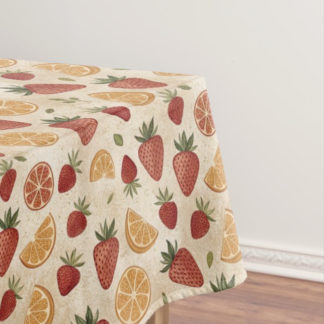 Strawberry Lemon Pattern Tablecloth (In Situ)
