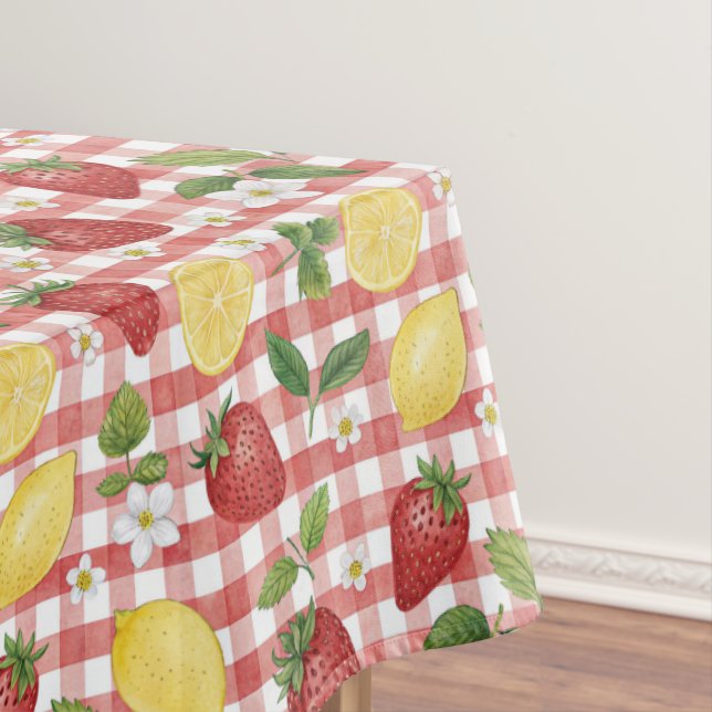 Strawberry Lemon Pattern Tablecloth (In Situ)