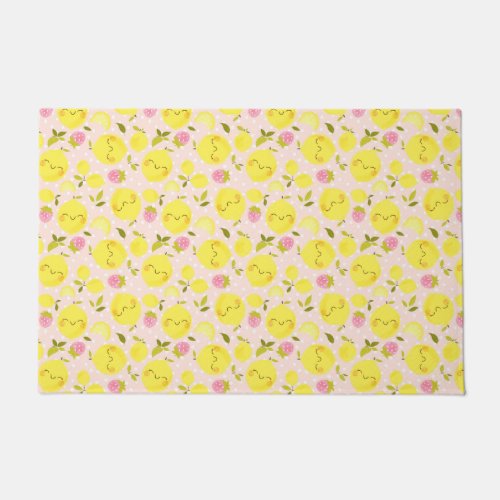 Strawberry Lemon Pink Doormat