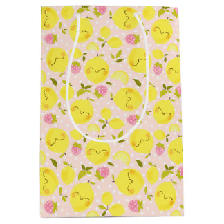 Strawberry Lemon Pink Medium Gift Bag