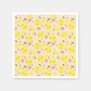 Strawberry Lemon Pink Napkins