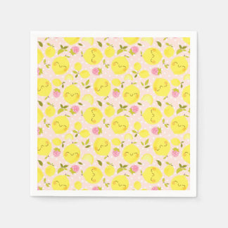 Strawberry Lemon Pink Napkins