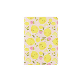 Strawberry Lemon Pink Passport Holder