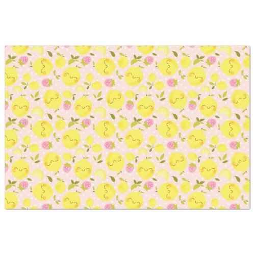 Strawberry Lemon Pink Tissue Paper