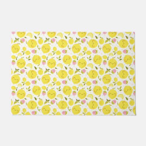 Strawberry Lemon White Doormat