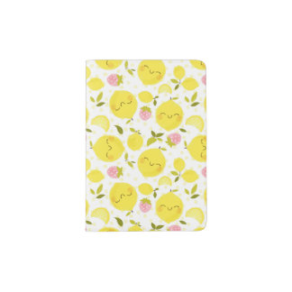 Strawberry Lemon White Passport Holder