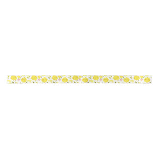 Strawberry Lemon White Satin Ribbon