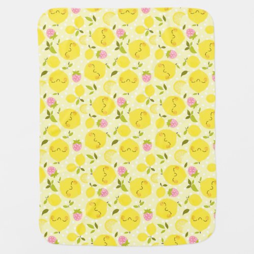 Strawberry Lemon Yellow Baby Blanket