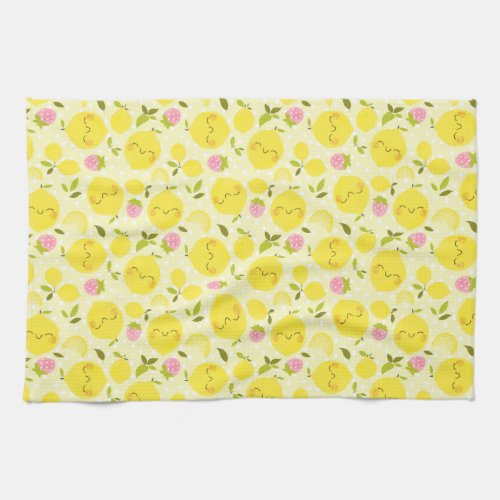 Strawberry Lemon Yellow Kitchen Towel