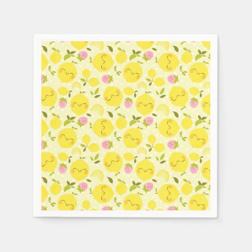 Strawberry Lemon Yellow Napkins