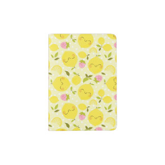 Strawberry Lemon Yellow Passport Holder