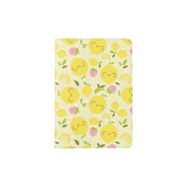 Strawberry Lemon Yellow Passport Holder (Front)