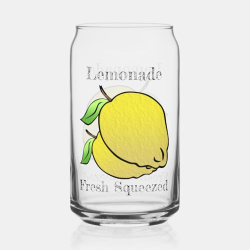 Strawberry Lemonade Personalized Can Glass