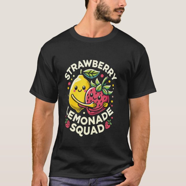 Strawberry Lemonade Squad Cute Kawaii Design T-Shirt (Front)
