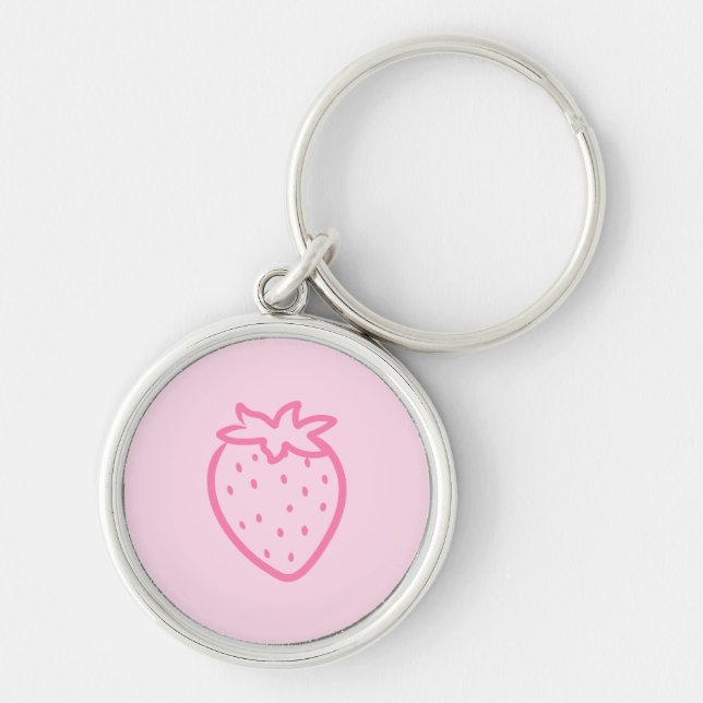 Strawberry light pink keychain (Front)