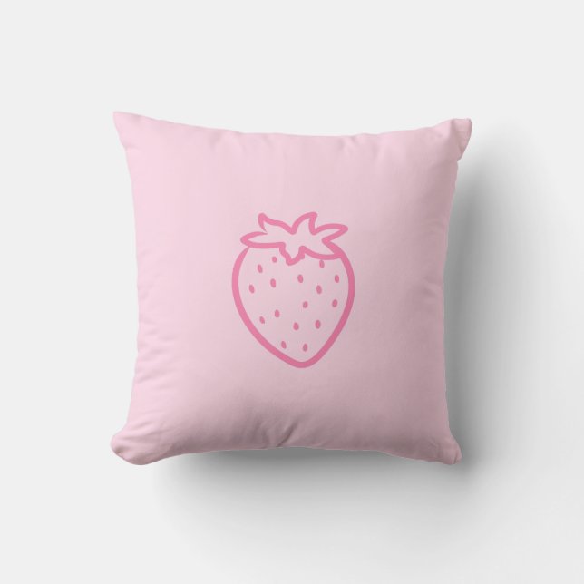 Strawberry light pink throw pillow (Front)