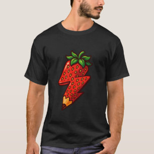 Strawberry Lightning Bolt Pencil Teacher or Studen T-Shirt