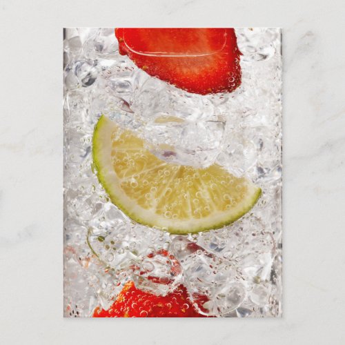 Strawberry Lime Drink Postcard